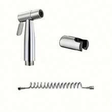 Set de ducha de alta presión de acero inoxidable de 3 piezas con pistola rociadora manual y accesorio de bidé - Accesorios de baño para una limpieza y comodidad mejorada. Set de pistola rociadora para inodoro y ducha presurizada, adecuada para baño, inodoro, exterior, etc. ¡Fácil de limpiar! Adecuada para alimentos y cocinas, utensilios de cocina y herramientas de cocina y viaje.