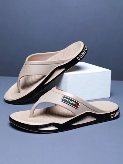 夏季男士透氣運動拖鞋，新款戶外徒步行走沙灘鞋，校園時尚舒適街頭風格人字拖