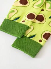 Calcetines de pantorrilla media con jacquard de aguacate amarillo para mujer, calcetines de pantorrilla media, primavera, otoño e invierno, calcetines de ocio literarios, calcetines de frutas, personalizados y encantadores, adecuados para uso diario