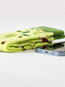 Calcetines de pantorrilla media con jacquard de aguacate amarillo para mujer, calcetines de pantorrilla media, primavera, otoño e invierno, calcetines de ocio literarios, calcetines de frutas, personalizados y encantadores, adecuados para uso diario
