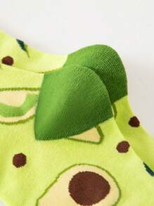Calcetines de pantorrilla media con jacquard de aguacate amarillo para mujer, calcetines de pantorrilla media, primavera, otoño e invierno, calcetines de ocio literarios, calcetines de frutas, personalizados y encantadores, adecuados para uso diario