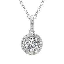 1 Máy Tính Cao Cấp Bạc 925 Chất Lượng Vòng 1 Carat Mozambique Kim Cương Mặt Trời Vòng Cổ, Đám Cưới Cô Dâu Quà Tặng Đính Hôn - trắng - Xem 2