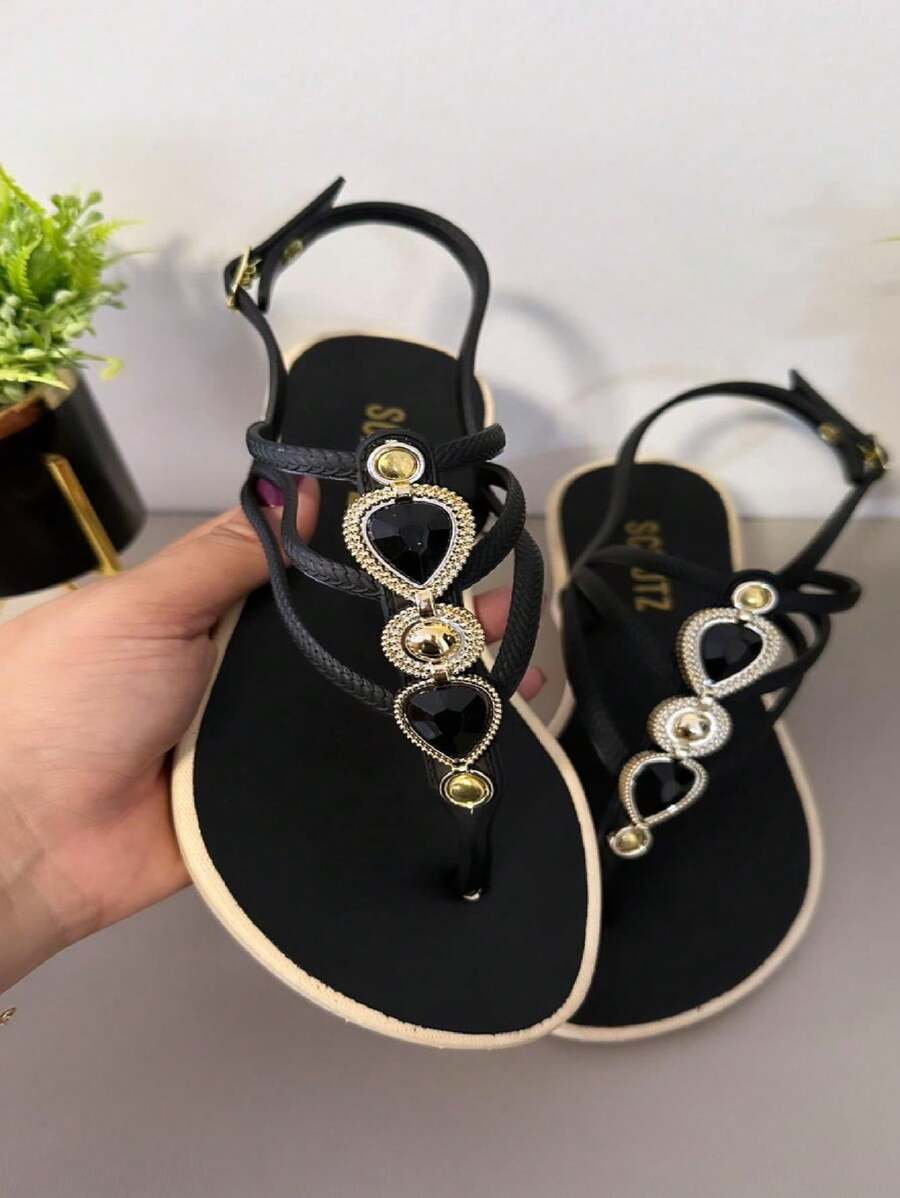 Women Flat Sandals - màu đen - Xem 1