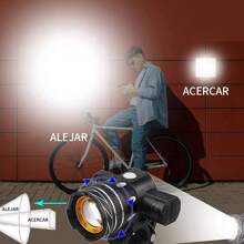 2* Lámpara Led Recargable 6000 Lm Impermeable Para Bicicleta - Negro - Ver 9