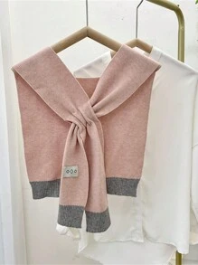 1 pieza Chal/Poncho de punto con decoración acrílica, estilo clásico casual de vacaciones con protección solar y UV, perfecto como accesorio de viaje al aire libre para mujeres