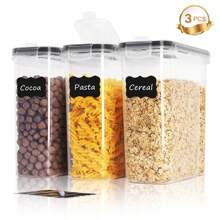 THELIFE Caixas de Alimentos Lacradas com Tampas, Conjunto de 2/3/4 Peças de 2,5 Litros, Organizador de Despensa de Cozinha para Armazenar Cereais, Farinha, Açúcar e Lanches. Seguro para Máquina de Lavar Louça. Potes de Comida de Plástico para Cozinha, Despensa, Armazenamento e Organização de Carro, Armazenamento, Organizador, Organizador, Cozinha, Viagem, Itens de Cozinha, Utensílios de Cozinha, Coisas de Cozinha, Decoração Doméstica, Presentes de Natal, Presentes para Casa, Decoração de Quarto