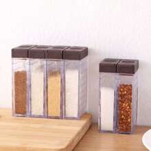 1pc Creative Double-Sided Open Seasoning Box, 6pcs Kitchen Salt Shaker & Spice Jar Set, Multi-Purpose Storage Container,Food,,Kitchen,Cooking,Seasoning,Spice,Party,Travel,Kitchen Items,Kitchen Tools,Kitchen Things.
