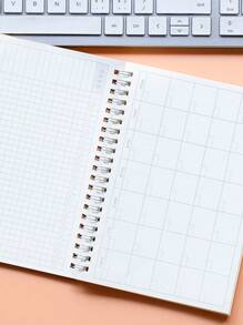 1pc 60-Sheet Daily Planner Notebook, Simple Style Learning Check-In Schedule, Time Record, Coil-Bound Notebook