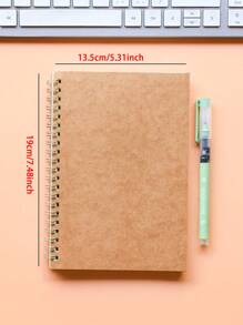1pc 60-Sheet Daily Planner Notebook, Simple Style Learning Check-In Schedule, Time Record, Coil-Bound Notebook