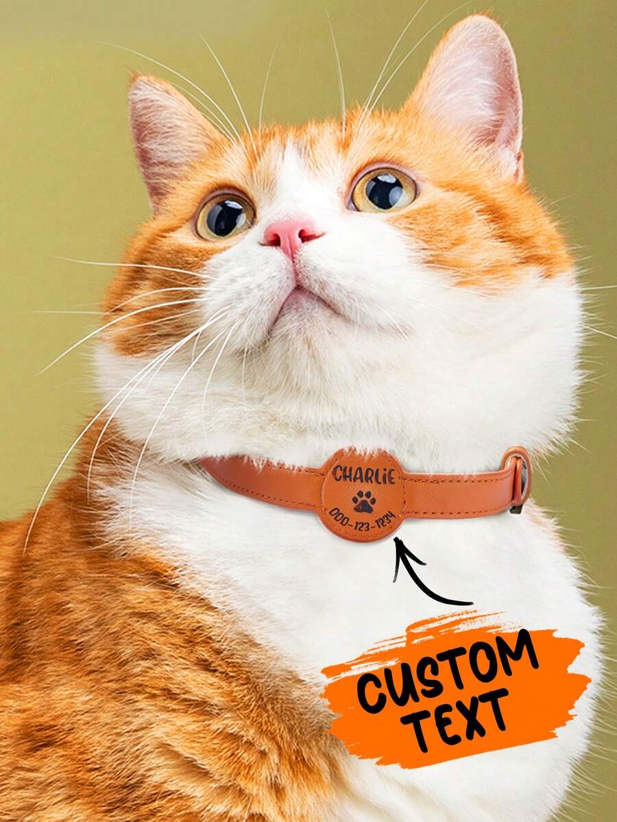 1入組定制AirTag狗項圈,個性化皮革AirTag狗項圈,定制AirTag狗項圈,定制帶AirTag支架的狗項圈,個性化皮革AirTag狗項圈,帶AirTag支架的個性化皮革狗項圈,刻字AirTag狗項圈,帶AirTag支架的寵物項圈,寵物禮物,狗主人禮物 - 棕色 - 查看 1