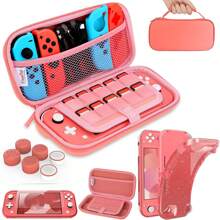 Case For Switch Lite,Protective Hard Portable Travel Carry Case For  Switch Lite Console And Accessories,Switch Lite Case With TPU Glitter Protective Case And Thumb Cap,Pink - Pink - View 1