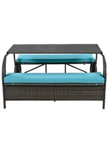 Outdoor Loveseat And Convertible To Four Seats And A Table,Suitable For Gardens And Lawns