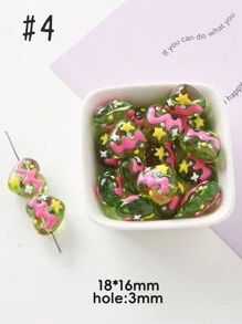 手繪亞克力愛心珠,多種顏色,精美可愛的珠子,適用於節日禮物,配搭各種飾品進行日常DIY - 手繪愛心珠 - 查看 42