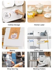 Marklife Ruban adhésif thermique blanc Marklife, papier thermique pour l'impression, étiquettes autocollantes noires sur blanc pour les imprimantes d'étiquettes D30, M110, M220, M1, P50, P15 pour la maison et les entreprises, 12 x 40 mm 0,47 po x 1,57 po, 180 étiquettes/rouleau, résistant à l'eau, à l'huile, à l'abrasion et à la déchirure