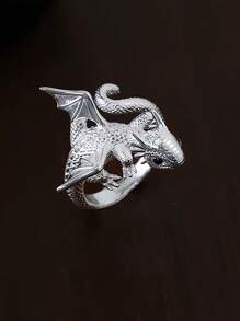 1只男女時尚萬能龍紋戒指，創意戒指，可愛指環，時尚食指戒指 - 飛龍戒指[1隻] - 查看 8