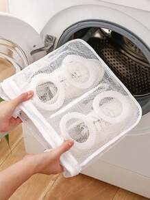 1pc Portable Shoe Washing Bag, Drying Bra Underwear Laundry Storage Bags, Mesh Laundry Bag, Washing Machine Shoes Storage Bag, Travel Portable Storage Bags, Anti-Deformation Protective Clothes Organizer,Spring,Minimalist,Summer Tops