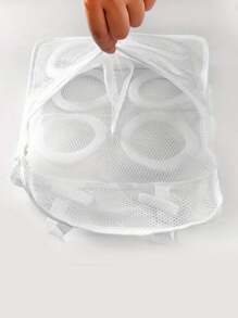 1pc Portable Shoe Washing Bag, Drying Bra Underwear Laundry Storage Bags, Mesh Laundry Bag, Washing Machine Shoes Storage Bag, Travel Portable Storage Bags, Anti-Deformation Protective Clothes Organizer,Spring,Minimalist,Summer Tops
