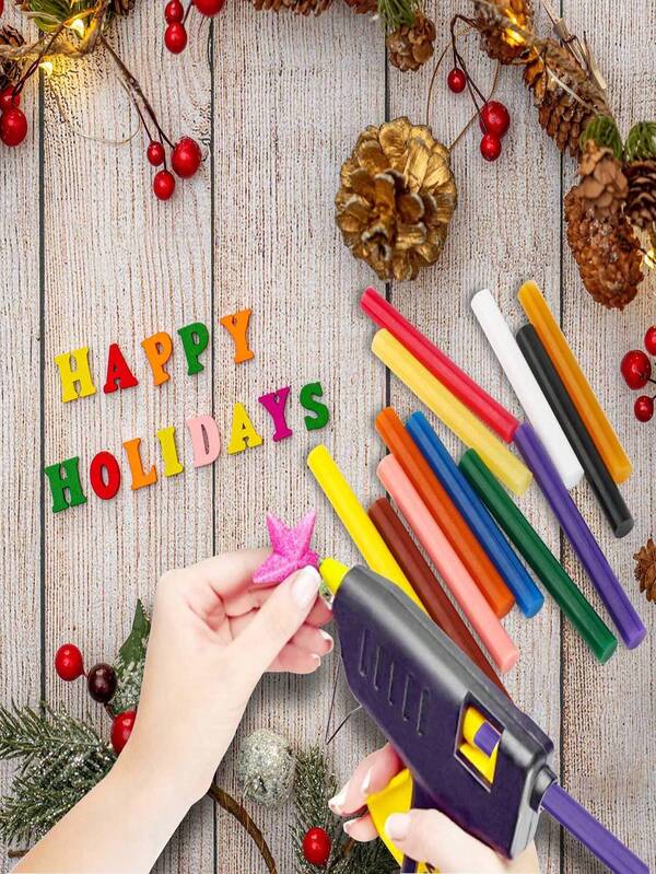 5pcs/10pcs/15pc/20PCS High Viscosity Hot Melt Glue Sticks For Diy Craft With Glue Gun, Transparent & Colorful