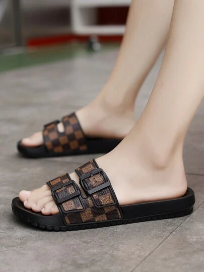 新款男士奢华老年花拖鞋，时尚防滑，适合学生、度假、海滨休闲