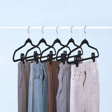 10pcs /20pcs Velvet Hangers Clips, Pants Hangers Velvet Clips, Strong Finger Clips Perfect For Thin Velvet Hangers