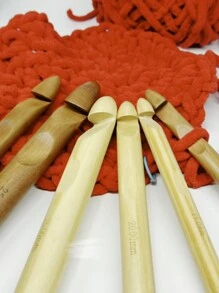 1 pieza Ganchillo de crochet extra grande/Ganchillo de crochet grueso/1 pieza Ganchillo de crochet cilíndrico grande/Ganchillo de crochet de lana tipo cola de gato de Islandia/Ganchillo de crochet supergrueso de pana de hielo/Ganchillo de crochet carbonizado/Ganchillo de crochet de bambú blanco de 15mm-20mm-25mm