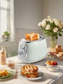 1入FEORCSTON 2片不鏽鋼多功能吐司機，配有不鏽鋼蓋和麵包夾，適用於家庭早餐 - 美規A型插(110-127V) - 查看 10