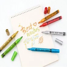 1 pièce de marqueurs de peinture acrylique vibrants - stylos pailletés métalliques pour l'artisanat créatif sur diverses surfaces - parfait pour les scrapbooks, la peinture sur roches, la céramique, le verre, le bois, les tissus, la canevas, les tasses et les artisanats de Noël pour la rentrée scolaire