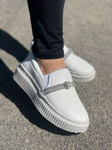 Women Wedge Sneakers - trắng - Xem 2
