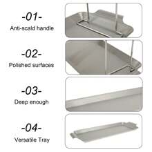 Chicken Leg Rack For Grill Chicken Leg Holder With Drip Tray 12 Slots Chicken Drumstick Holder Stainless Steel Chicken Drumstick Rack Heat Resistant Chicken Wing Rack For Smoker - Silver - View 4