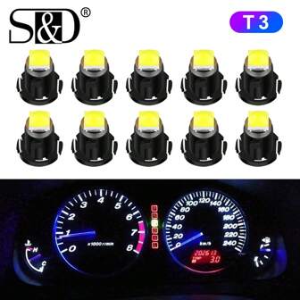 S&D 10pcs T3 T4.2 T4.7 Led Bulb 3030SMD Chips Car Interior Lights Dashboard Warming Indicator Wedge Auto Instrument Lamp 12V