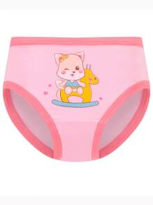Young Girl 8pcs Soft Comfortable Cute Cartoon Pattern Casual Triangle Style Underwear - Multicolor - View 7