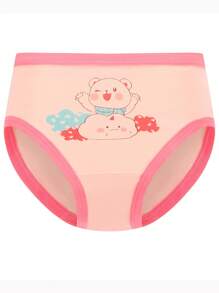 Young Girl 8pcs Soft Comfortable Cute Cartoon Pattern Casual Triangle Style Underwear - Multicolor - View 2