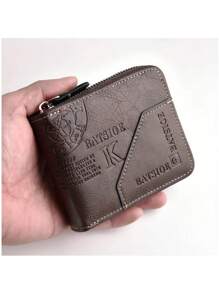 BATSIOE New Men's Business Wallet Vintage Style Credit Card Holder With Embossed Letters A Gift For Men Wallet Purse Wallet Small Wallet Men Wallet Leather - Coffee Brown - View 2