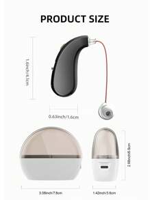 Hearing Aids For Seniors, Nearly Invisible Rechargeable Digital Hearing Amplifiers With Noise Cancellation For Adult Hearing Loss, Behind-The-Ear Hearing Aid, Control Easily - màu đen - Xem 2