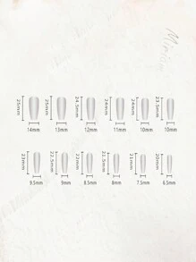 24入組拿鐵藝術心形漸層棕色INS風格指甲裝飾貼紙，即貼指甲，美甲必備用品 - 棕色 - 查看 5