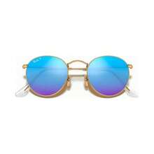 Ray-Ban Gafas de sol polarizadas, RB3447 LENTES REDONDOS FLASH - POLAR ESPEJO ORO MATE/AZUL - Ver 6