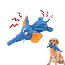 1入組吱吱聲狗狗玩具，針對喜咬嚼的狗狗，適用於大型狗狗的堅韌絨毛玩具，可皺摺互動幼犬玩具，適用於小型和中型狗狗