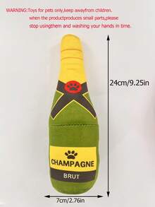 Juguete para mascotas de botella de champán simulada con sonido para perros y gatos, alivio del estrés, resistencia a mordeduras, cuidado dental y juguete interactivo acompañante, solo para uso de mascotas. (1 pieza) - Multicolor - Ver 2