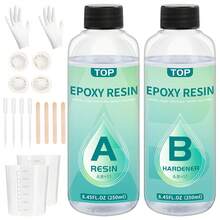 Kit de resina epoxi cristalina transparente de 50ml/100ml/250ml/500ml, resina libre de burbujas, para fundición de sobremesa y barra, resina epoxi transparente para arte y manualidades, regalo de cumpleaños/fiesta/festival - Resina epoxídica - Ver 5