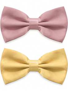 1pc/2pcs Solid Color Men's Business/Party/Wedding Bow Tie, Elegant And Stylish Accessory For Boyfriend/Husband Gift - Multicolor - View 4
