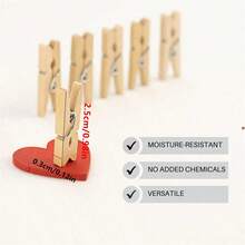 Mini Clothes Pins For Photo, Small Clothespins 100 Pcs 1" Natural Wooden ,Mini Photo Clips Small Clothes Pins For Photos, Crafts, Arts