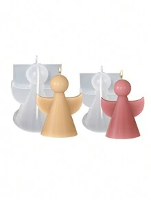 3D Angel Silicone Candle Mold, DIY Soap Making Material, Plaster Resin Casting Mold, Home Decor Ornament Craft Gift - White Silicone Mold - View 3