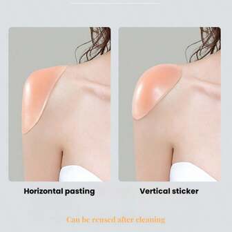 1pair Silicone Clear Shoulder Pads - Removable, Unisex, Invisible No-Trace Shoulder Pad Inserts For Suits, Professional Wear, Slim Shoulders