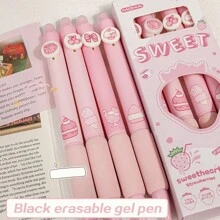 4 Pcs The Highly Attractive Cartoon Pattern Can Be Erased And Pressed With A Gel Pen, And Students Use The Pen - Multicolor - View 9