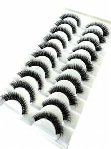 10 pares nuevos de pestañas postizas 6D esponjosas, pestañas postizas suaves y esponjosas, pestañas postizas naturales cortas reutilizables, extensión de pestañas artificiales dramáticas 3D de visón, tiras de pestañas postizas falsas