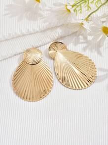 1pair Exaggerated European And American Style Large Leaf Earrings