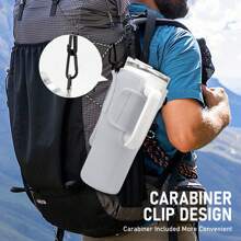 Water Bottle Carrier Bag With Phone Pocket For Cup 40 Oz Tumbler With Handle Neoprene,Portable Water Bottle Holder Pouch  With Adjustable Strap For Cup Accessories,Storing Cards,Phones And Other Small Item - 灰色 - 查看 4