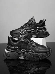 Nouvelles Chaussures De Sport Pour Homme, Chaussures Occasionnelles Pour Écoliers En Noir/blanc, Chaussures De Travail Et De Trajet, Chaussures De Course Respirantes En Maille