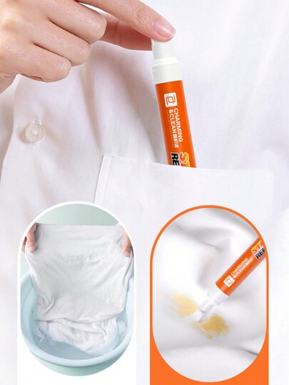 1/2/5pcs Portable Detergent Pen-Portable Rinse-Free Fabric Cleaner With Low Odor-Instant Cleaner Of Grease And Stains, Ideal For Use On The Go