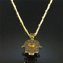 伊斯蘭哈姆薩手虎眼石項鍊不銹鋼女款/男款土耳其邪惡眼項鍊 - 項鍊 - 查看 5